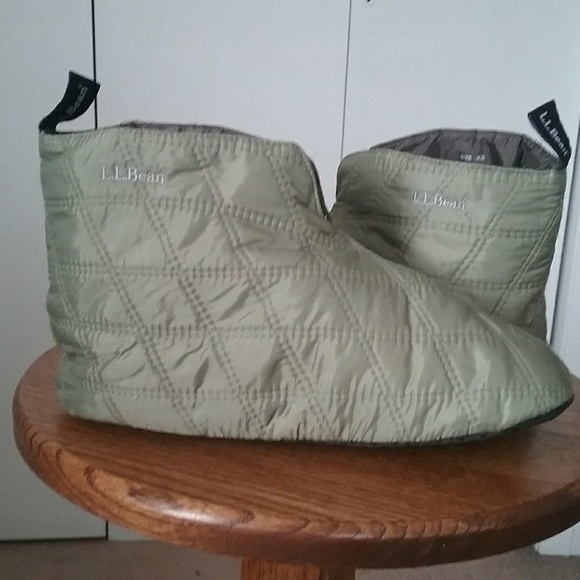 Ll Bean Green Quilted Nylon Bootie 